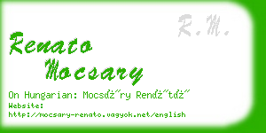 renato mocsary business card